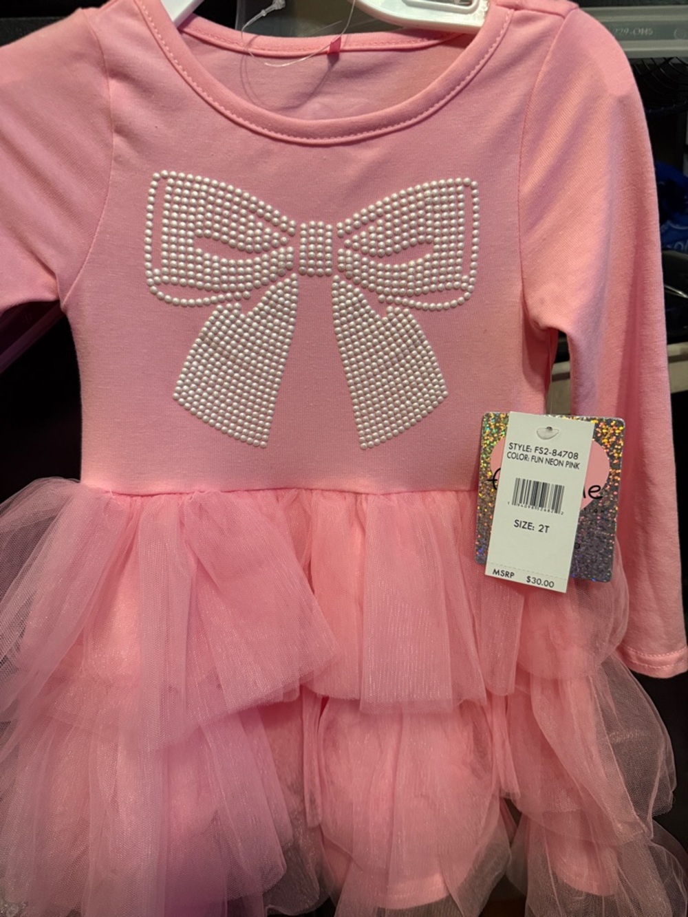 Freestyle Revolution Pink Tulle Bow Tiered Dress